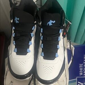 AND1 Kids Black and White Sneakers with Blue Accents